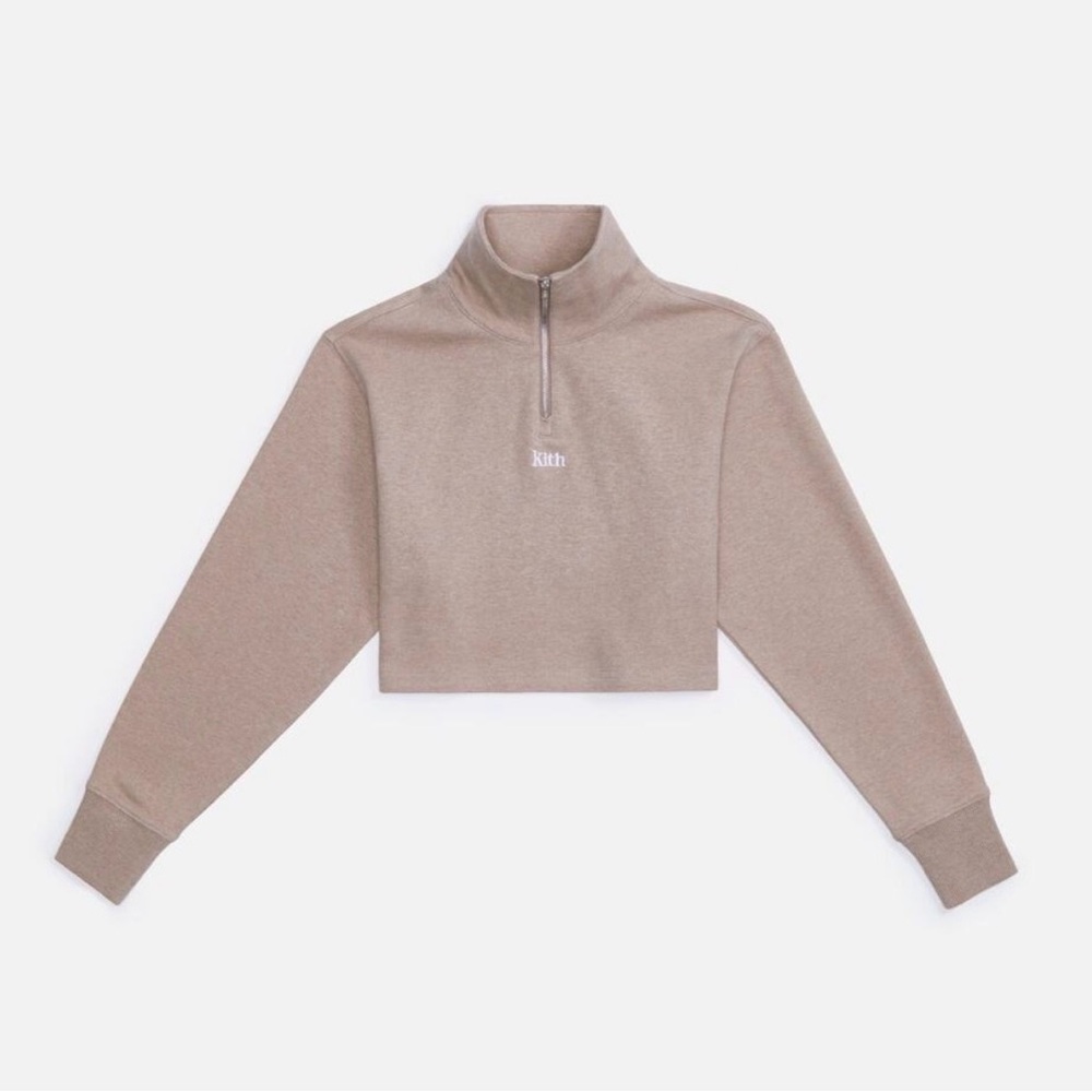 Kith Women’s Rae Tan Quarter Zip II Cropped Sweater